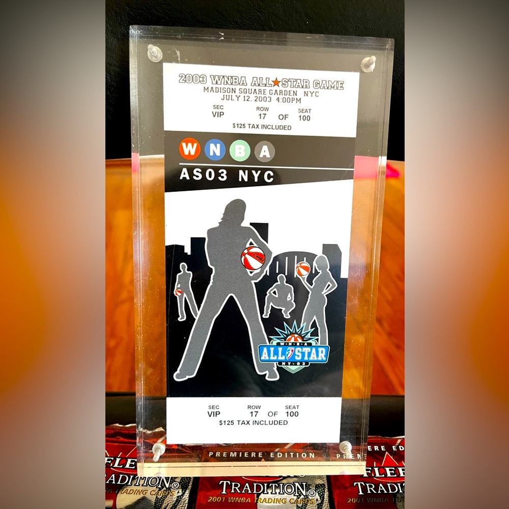 WNBA Vintage ALL-Star 2003 Ticket in Lucite Case - Collectable